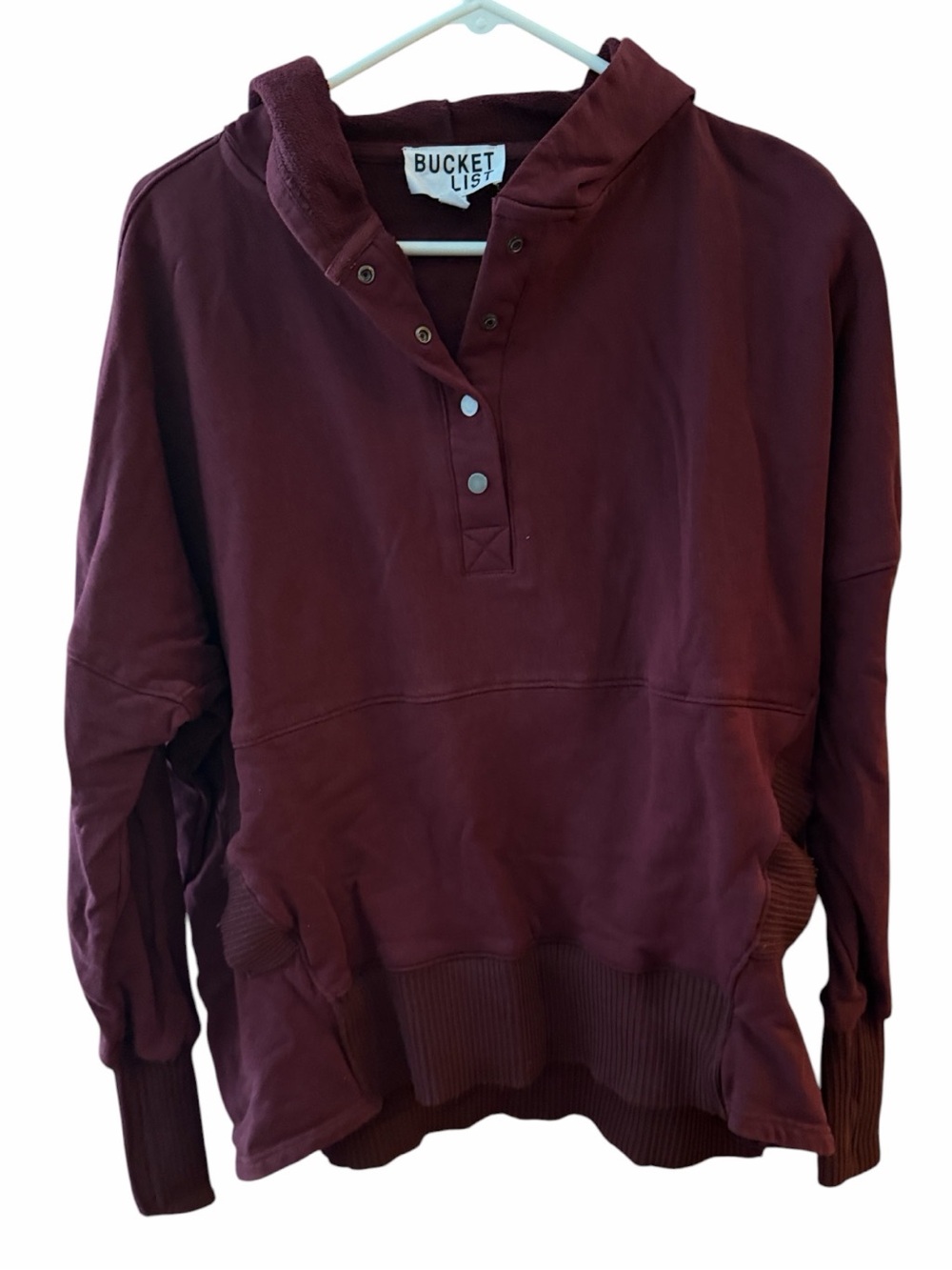 Bucket List Mindful Hoodie L Burgandy